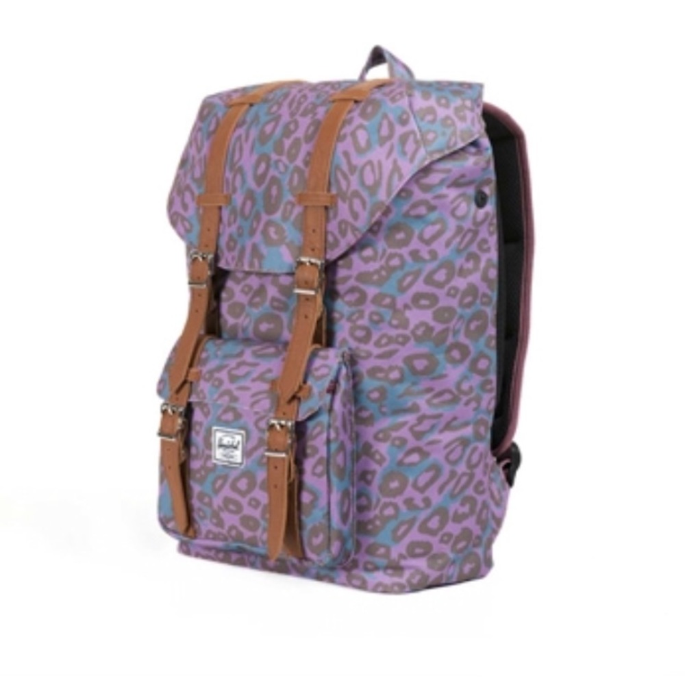 Herschel Little America Mid Volume Purple Leopard